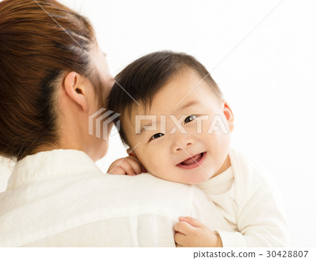 young asian Mother holding sweet baby boy 30428807