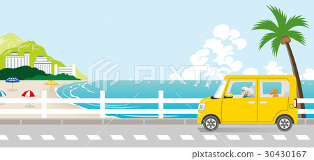 Summer coastline drive senior couple Summer coastline drive senior couple 30430167