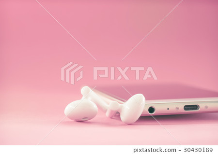 Close up of headphones or ear phones Close up of headphones or ear phones 30430189