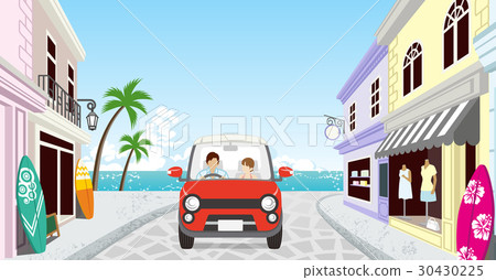 一對夫婦在海邊小鎮開車沒有臉 30430225