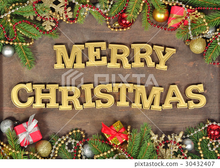 Merry christmas golden text Merry christmas golden text 30432407