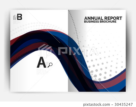 Business report cover template wave Business report cover template wave 30435247
