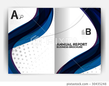 Business report cover template wave Business report cover template wave 30435248