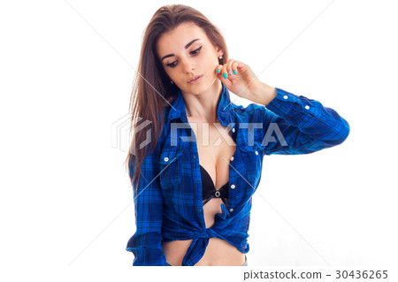girl with bare breasts in blue shirt raised her girl with bare breasts in blue shirt raised her 30436265