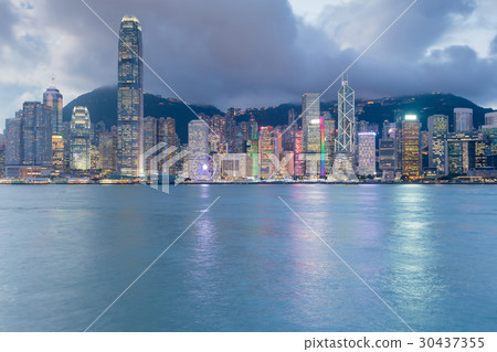 Hong Kong city central business area sea front 30437355