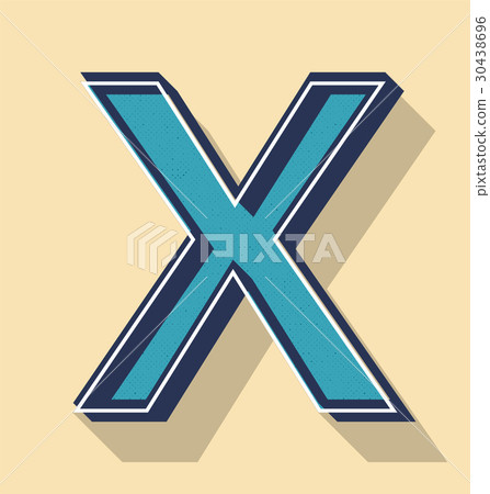 Letter X Retro Vector Text Style, Fonts Concept - Stock Illustration ...