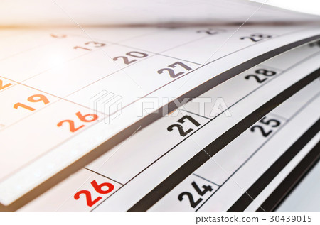 Months and dates shown on a calendar. Months and dates shown on a calendar. 30439015