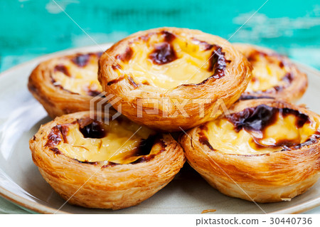 Egg tart Portuguese dessert, pastel de nata. 30440736