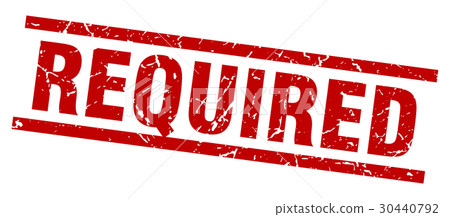square grunge red required stamp-插圖素材 [30440792] - PIXTA圖庫