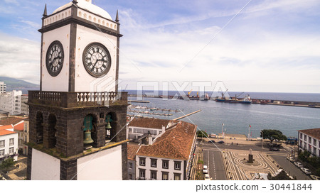 Saint Sabastian church with clock tower in Ponta 30441844