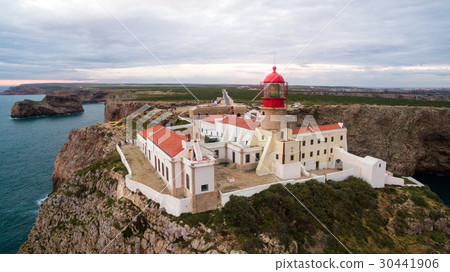 Aerial View lighthouse and cliffs at Cape St 30441906