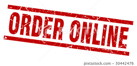 square grunge red order online stamp 30442476