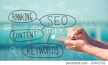 SEO concept with smartphone 30442792