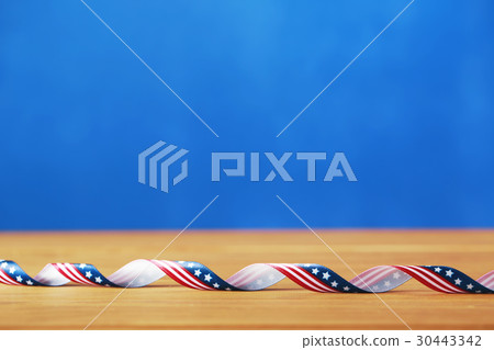 4th of July decorations on blue background 4th of July decorations on blue background 30443342
