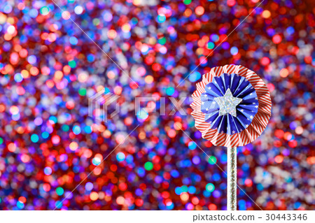 4th of July decorations on sparkling background 30443346