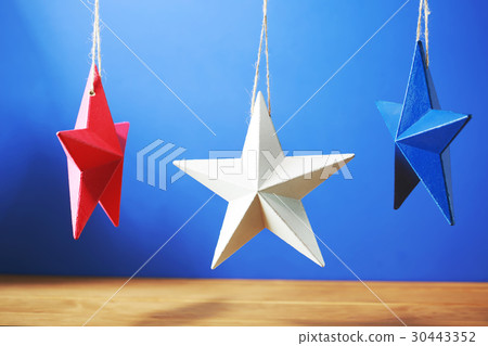4th of July decorations on blue background 30443352