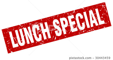 square grunge red lunch special stamp 30443459