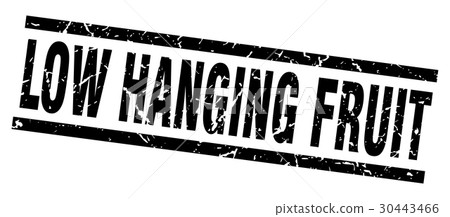square grunge black low hanging fruit stamp 30443466