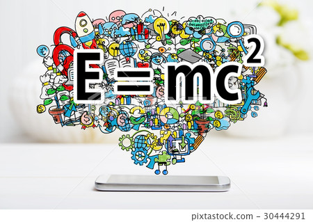 Mass Energy Equivalence concept with smartphone 30444291