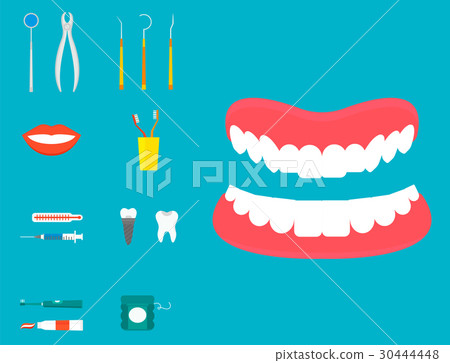 Flat health care dentist medical tools medicine 30444448