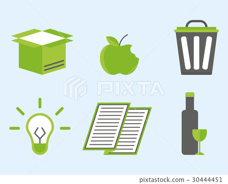 Recycling nature icons waste sorting environment Recycling nature icons waste sorting environment 30444451