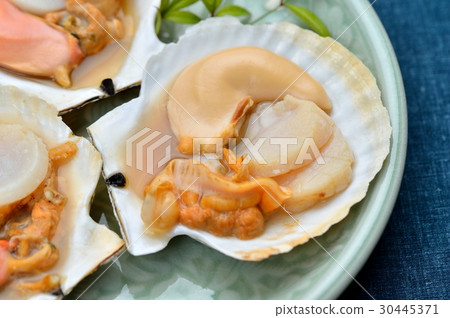 北海道扇貝,扇貝,扇貝貝類,豆類燒烤,燒烤。 北海道扇貝,扇貝,扇貝貝類,豆類燒烤,燒烤。 30445371