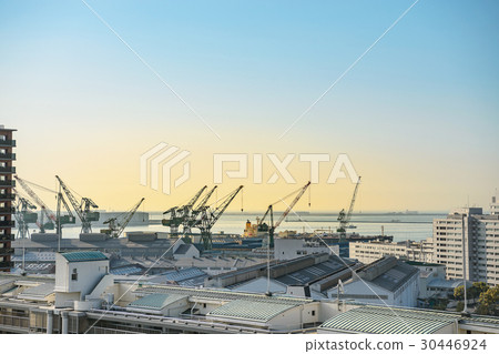 Morning view of Kobe port Morning view of Kobe port 30446924