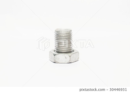 Used old bolts and nuts with white background Used old bolts and nuts with white background 30446931