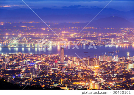 George Town city view from Penang Hill, Malaysia George Town city view from Penang Hill, Malaysia 30450101