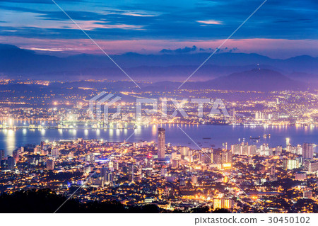 George Town city view from Penang Hill, Malaysia George Town city view from Penang Hill, Malaysia 30450102
