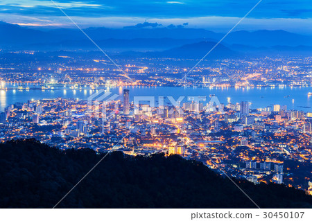 George Town city view from Penang Hill, Malaysia George Town city view from Penang Hill, Malaysia 30450107