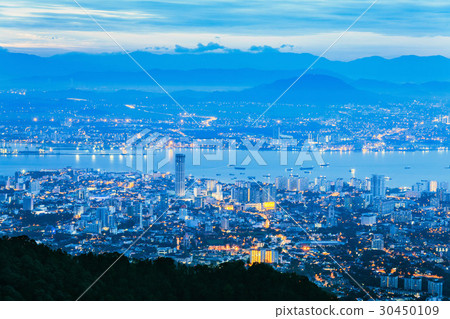 George Town city view from Penang Hill, Malaysia George Town city view from Penang Hill, Malaysia 30450109