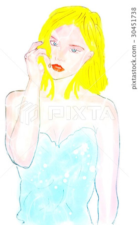 微笑在看見這裡19的美麗的婦女 30451738