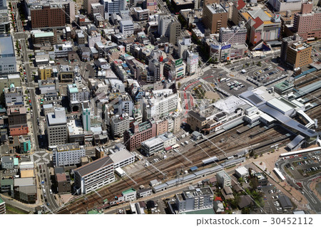 Aerial view of Matsumoto station in Nagano prefecture 30452112