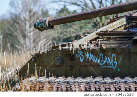 Battle tank in moor Battle tank in moor 30452526