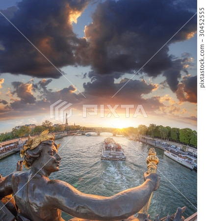 Alexandre III bridge in Paris with boat in  France 30452555