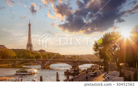 Paris,  Eiffel Tower  with sunset in France Paris,  Eiffel Tower  with sunset in France 30452562