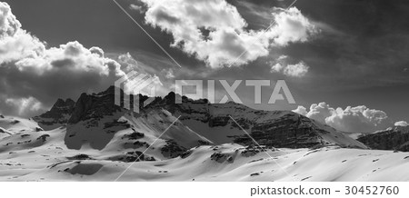 Black and white panorama mountains Black and white panorama mountains 30452760
