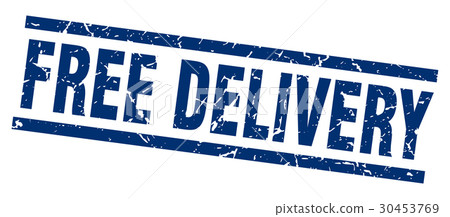 square grunge blue free delivery stamp 30453769