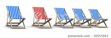Five lounger blue and one red 30453883