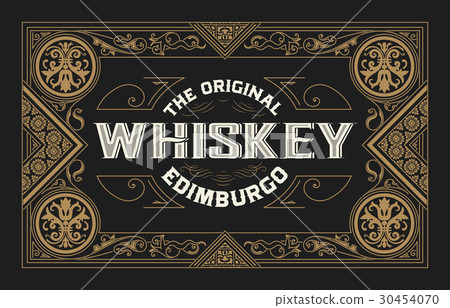 Whiskey label with old frames Whiskey label with old frames 30454070