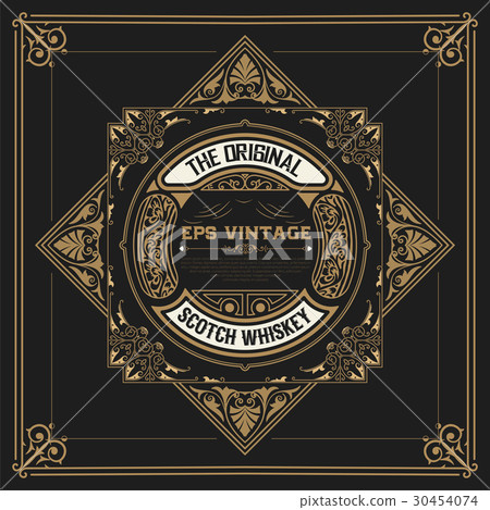 Whiskey label with old frames Whiskey label with old frames 30454074