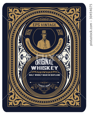 Old Whiskey label with vintage frames Old Whiskey label with vintage frames 30454075
