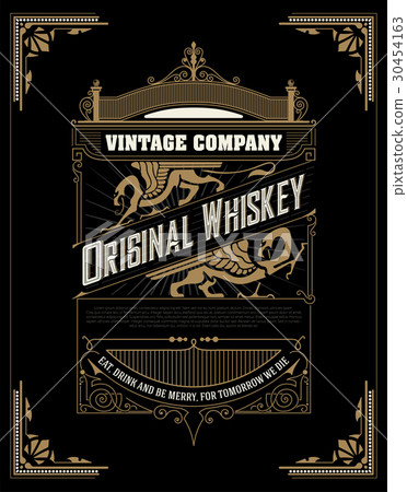 Whiskey label with old frames Whiskey label with old frames 30454163
