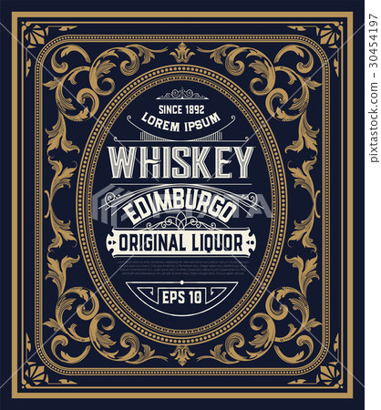 Whiskey label with old frames Whiskey label with old frames 30454197