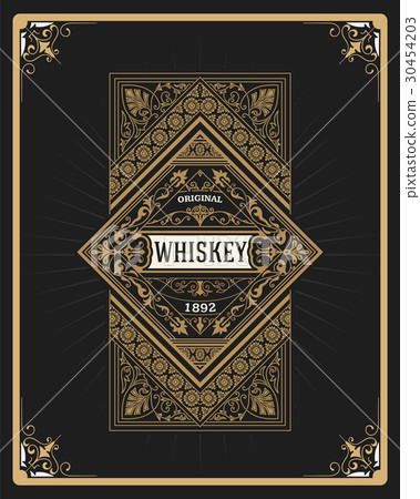 Whiskey label with old frame Whiskey label with old frame 30454203