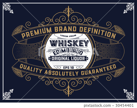 Whiskey label with old frame 30454401