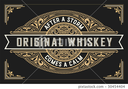 Retro whiskey label. Vector layered 30454404