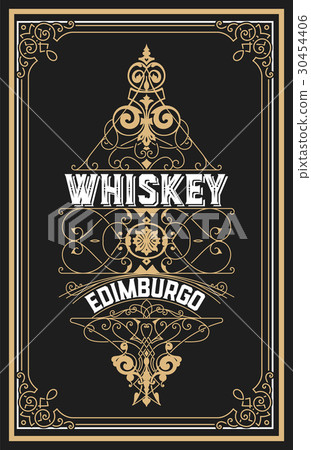 Whiskey label with old frames Whiskey label with old frames 30454406