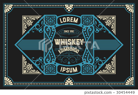Old Whiskey card with vintage frame 30454449